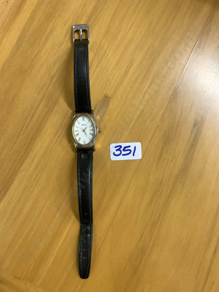 Ladies Gold Lorus Watch With Brown Leather Strap Image 1++