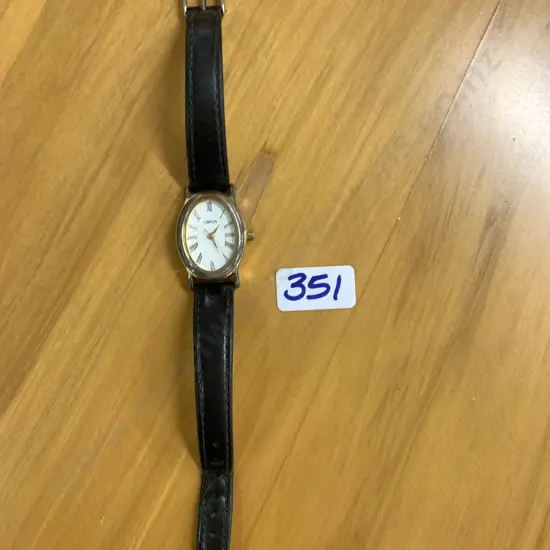 Ladies Gold Lorus Watch With Brown Leather Strap