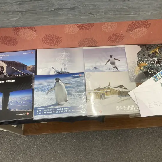 NZ Post Ross Dependency Stamp Presentation Packs x Seven - Aircraft, Cape Adare, Antarctic Food Web