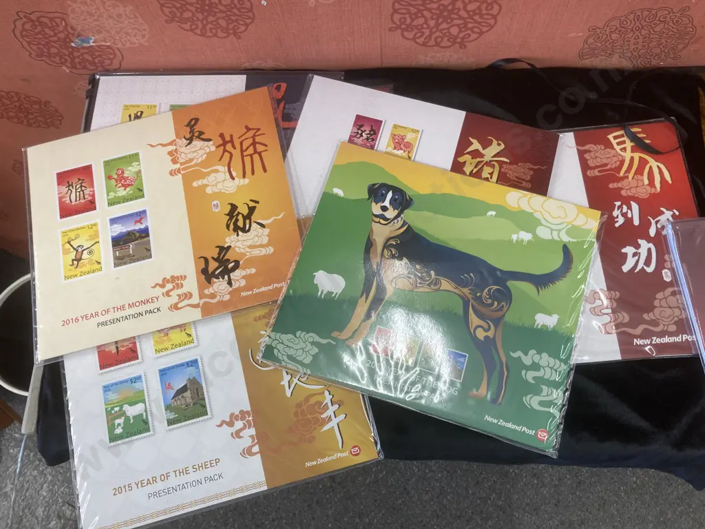 NZ Post Stamps Chinese Lunar Series Special Edition Pack 2009 to 2020 With Seven Assorted Year of ... Presentation Packs Image 1++