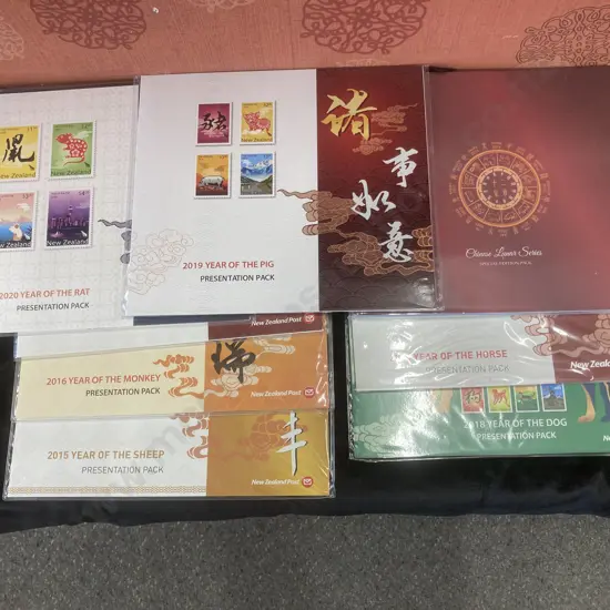 NZ Post Stamps Chinese Lunar Series Special Edition Pack 2009 to 2020 With Seven Assorted Year of ... Presentation Packs