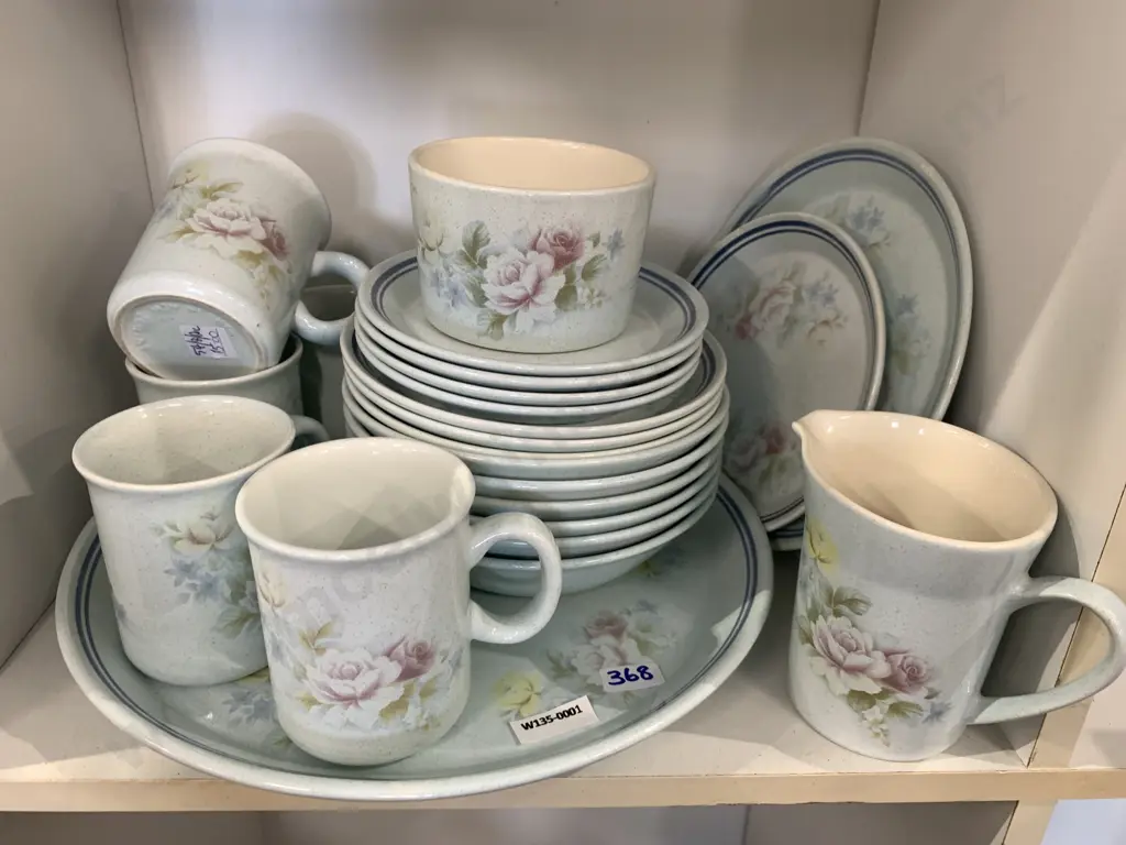 Selection Of Crown Lynn Items Including 'Antique Rose' D706 And Mugs, Sugar Bowl And Jug Image 1++