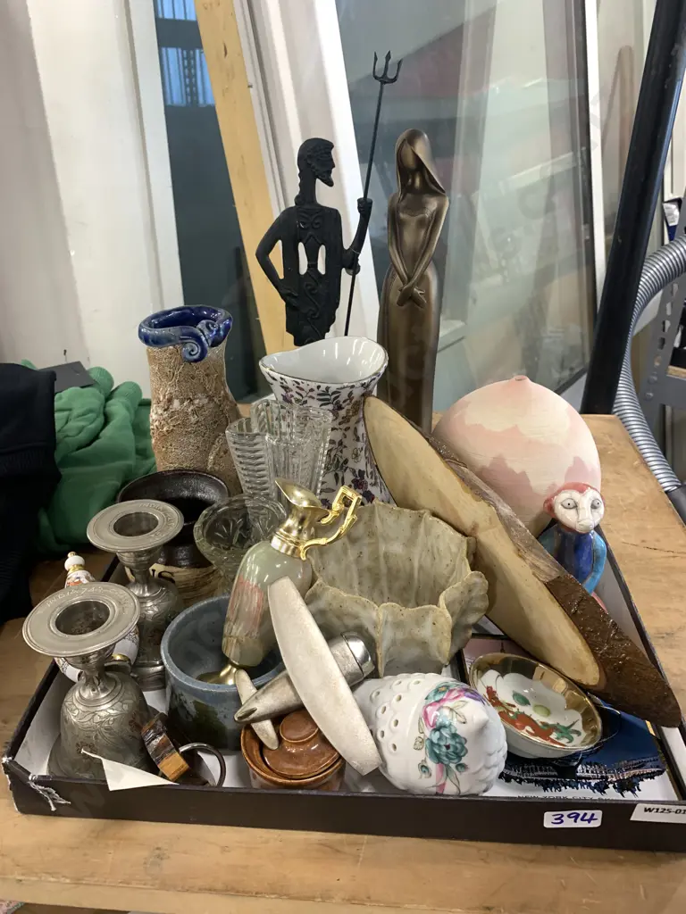 Selection of Pottery, Glassware, Ornaments, Bell Candle Holders Etc Image 1++