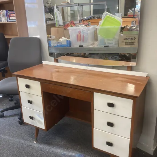 Mid Century 7 Drawer Dressing Table H150cm ,L114cm, D42cm.