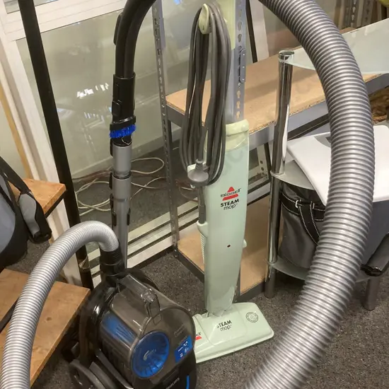 Philips PowerPro Compact 1800W Vacuum Cleaner & Bissell Steam Mop