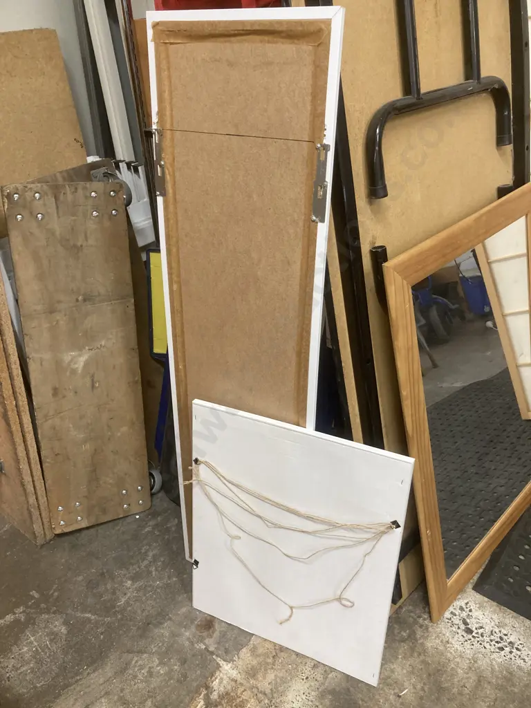 Pair Of White Framed Mirrors, 27 x 36cm & 57 x 47cm Image 1++