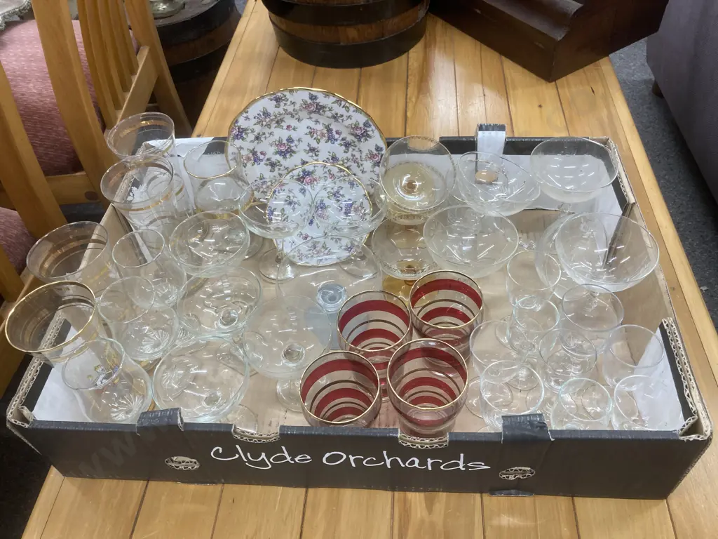 Vintage Retro Glasses With Royal Albert Plate & Saucer, 1940's English Chintz Image 1++