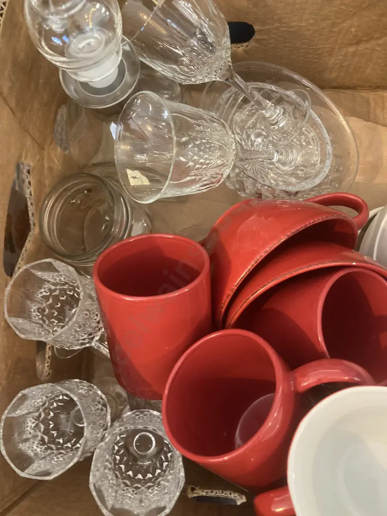 Box Lot Of Crockery, Glassware, Appliances Etc Image 1++