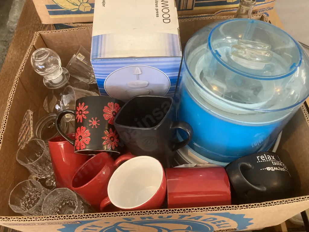 Box Lot Of Crockery, Glassware, Appliances Etc Image 1++