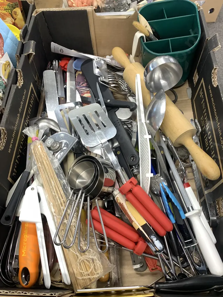 Box Lot of Kitchen Utensils Image 1++