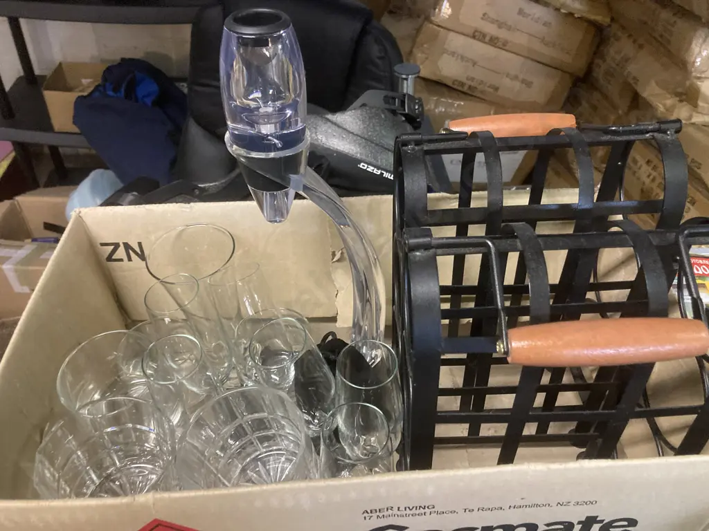 Wine Deluxe Airator With Stand, Wine Racks, With Assorted Glasses Etc Image 1++