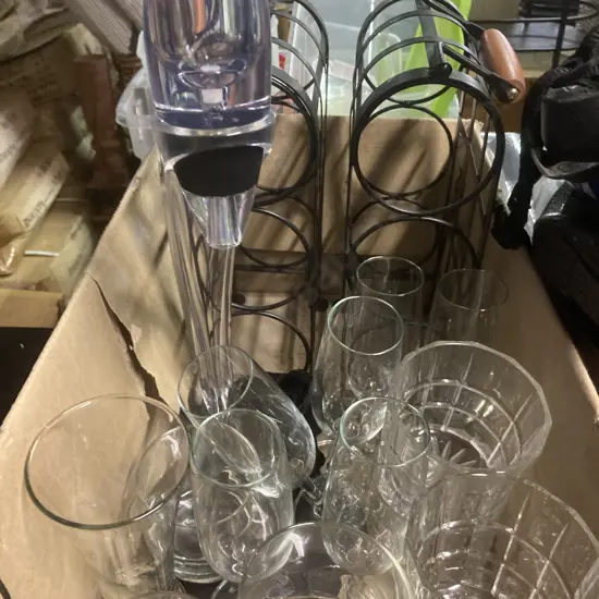 Wine Deluxe Airator With Stand, Wine Racks, With Assorted Glasses Etc