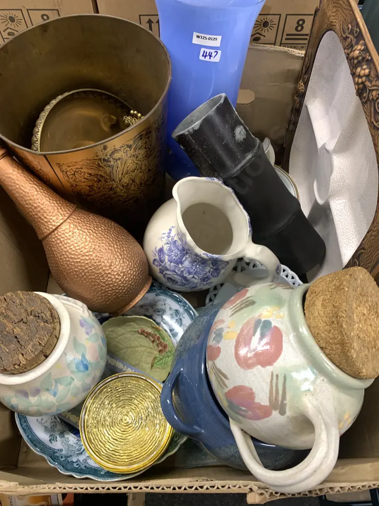 Large Box of China & Pottery Items, Flower Accessories Etc Image 1++