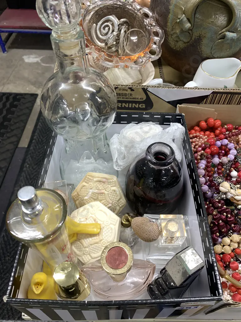 Selection of Perfume Bottles, Soaps, Glass Lidded Decanter Etc Image 1++