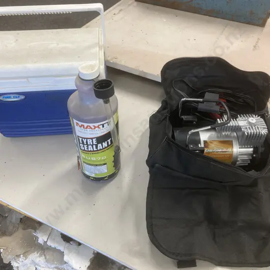 GearUp Air Compressor 12V, Sub70 Tyre Sealant, Pinnacle Chilly Bin