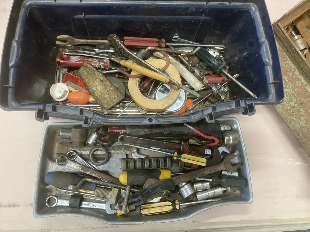 Keter Toolbox & Tools With A Green Steel Toolbox, Sockets, Spanners. Torque Wrench Etc Image 1++