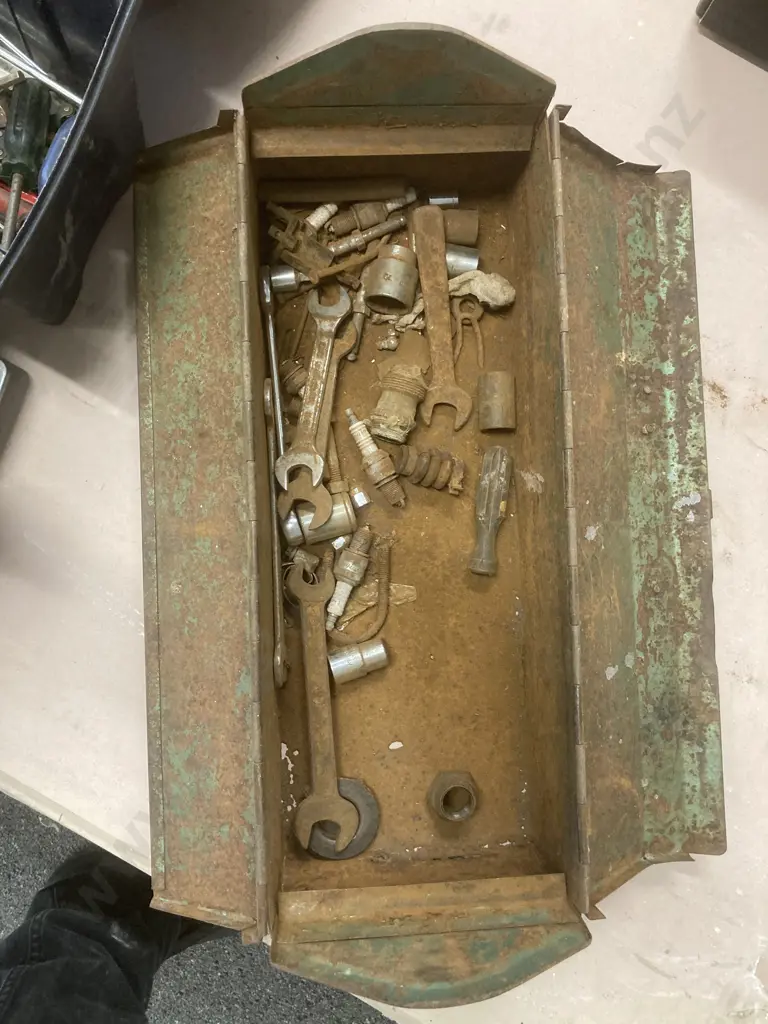 Keter Toolbox & Tools With A Green Steel Toolbox, Sockets, Spanners. Torque Wrench Etc Image 1++