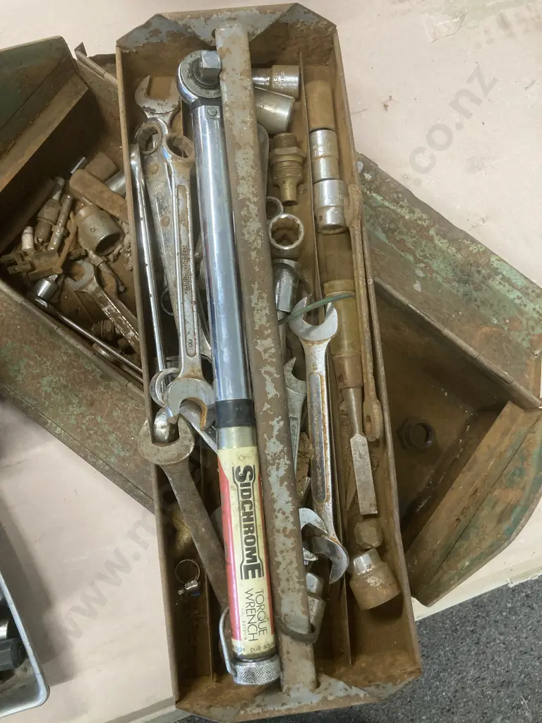 Keter Toolbox & Tools With A Green Steel Toolbox, Sockets, Spanners. Torque Wrench Etc Image 1++
