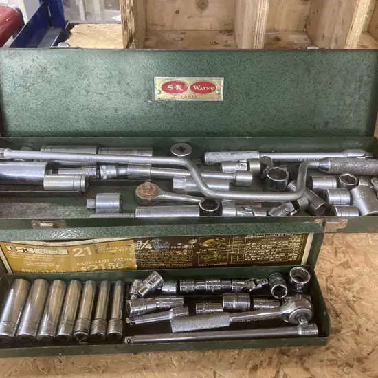 Vintage S-K Dresser Socket Set In Steel Case & Assorted Sockets In A S-K Wayne Steel Case