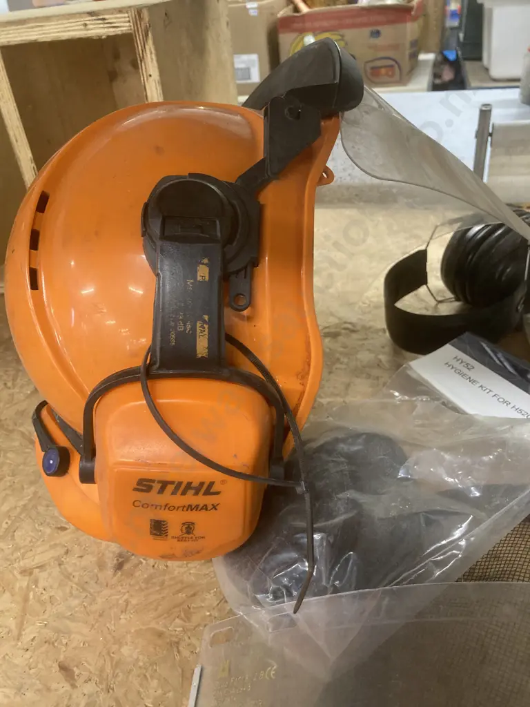 Stihl ComfortMax Helmet & Ear Protectors, Spare Visors, Peltor Ear Muffs With Hygiene Pack Etc Image 1++