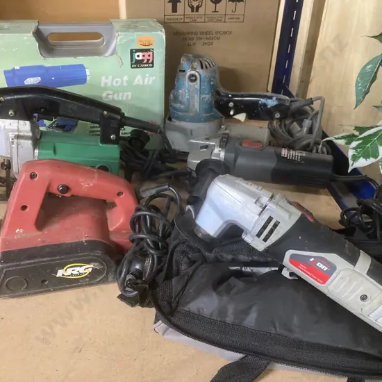 Power Tools x 6, Hot Air Gun, Icon MFT In Bag, Hitachi Jigsaw Etc