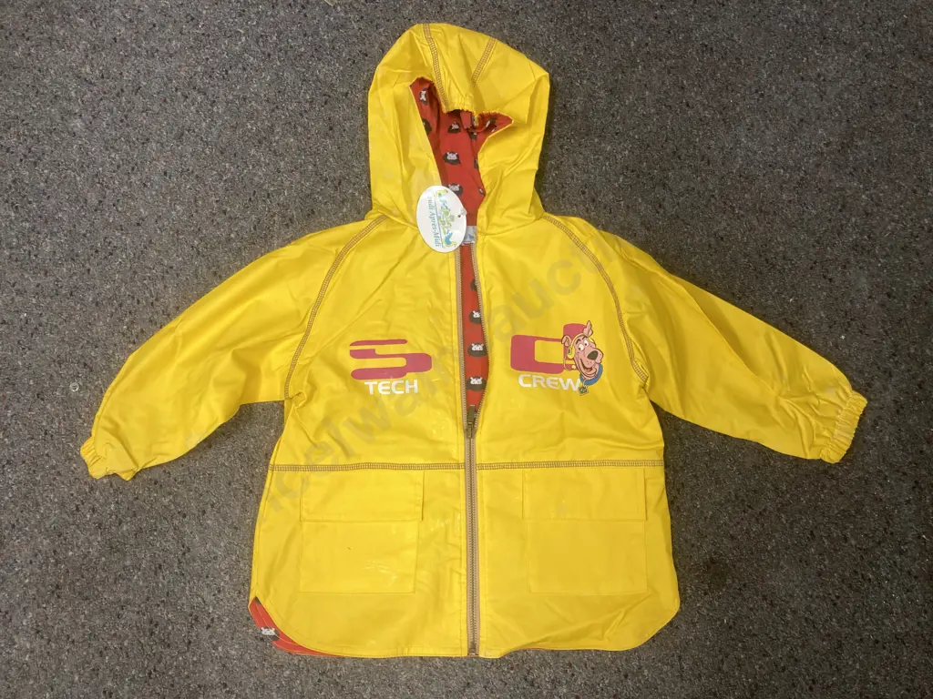 New Kids Hooded Lined Jackets, Zip Front, Asstd Yellow, Pink, Ivory, 5 x Boxes of 16, Sz 3, 4, 5, 6, Raincoat Weight Image 1++