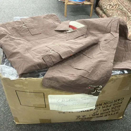 Box lot Approx Fifty New 'Northfield Trailco' Kids Coffee Colour Jackets & Pants