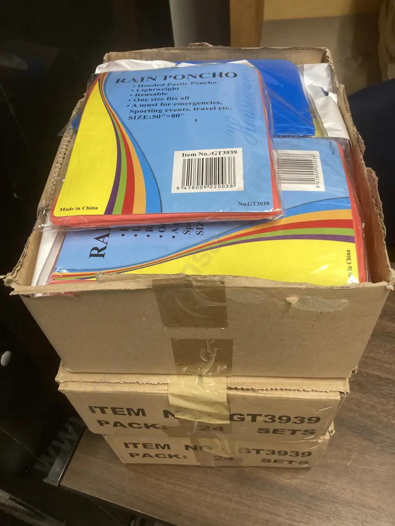 Lot of Seventy Two New Rain Poncho's, 50" x 80" Image 1++