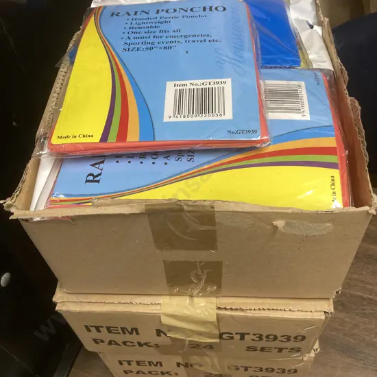 Lot of Seventy Two New Rain Poncho's, 50" x 80"