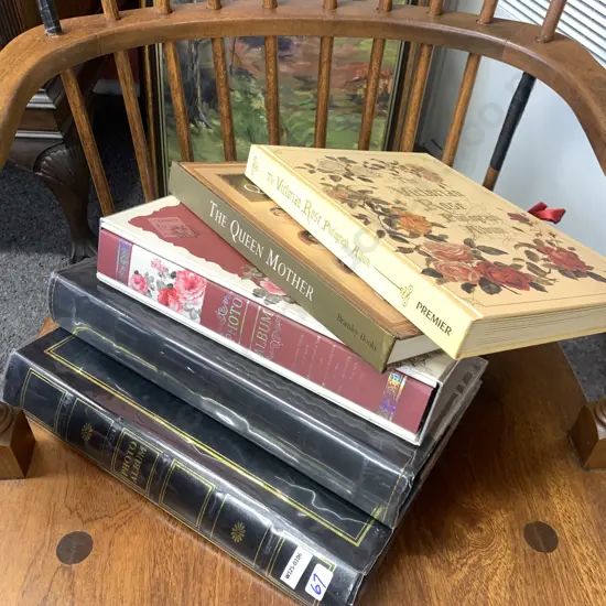 Selection of Vintage Photograph Albums And Books  Including The Queen Mother, Recipe Books Etc