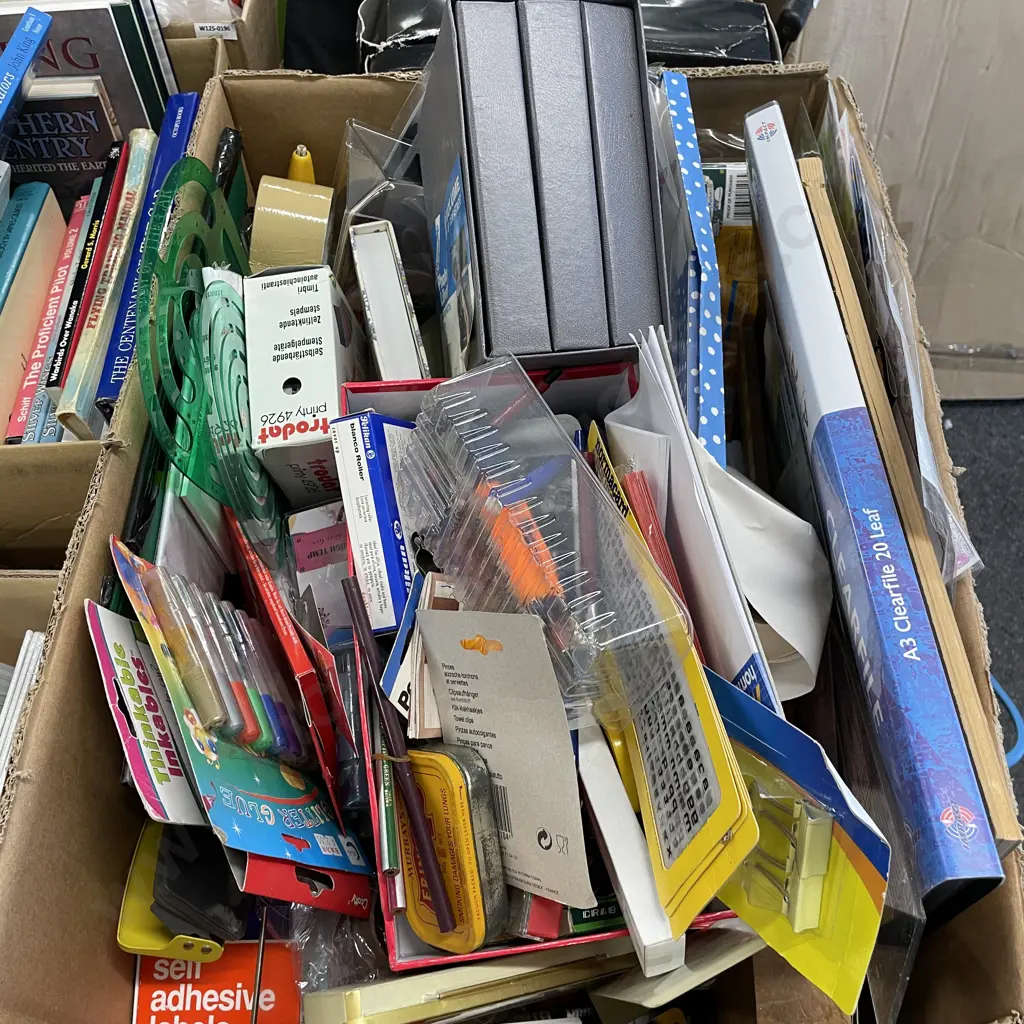 Box Lot of Assorted Stationery Items Image 1++