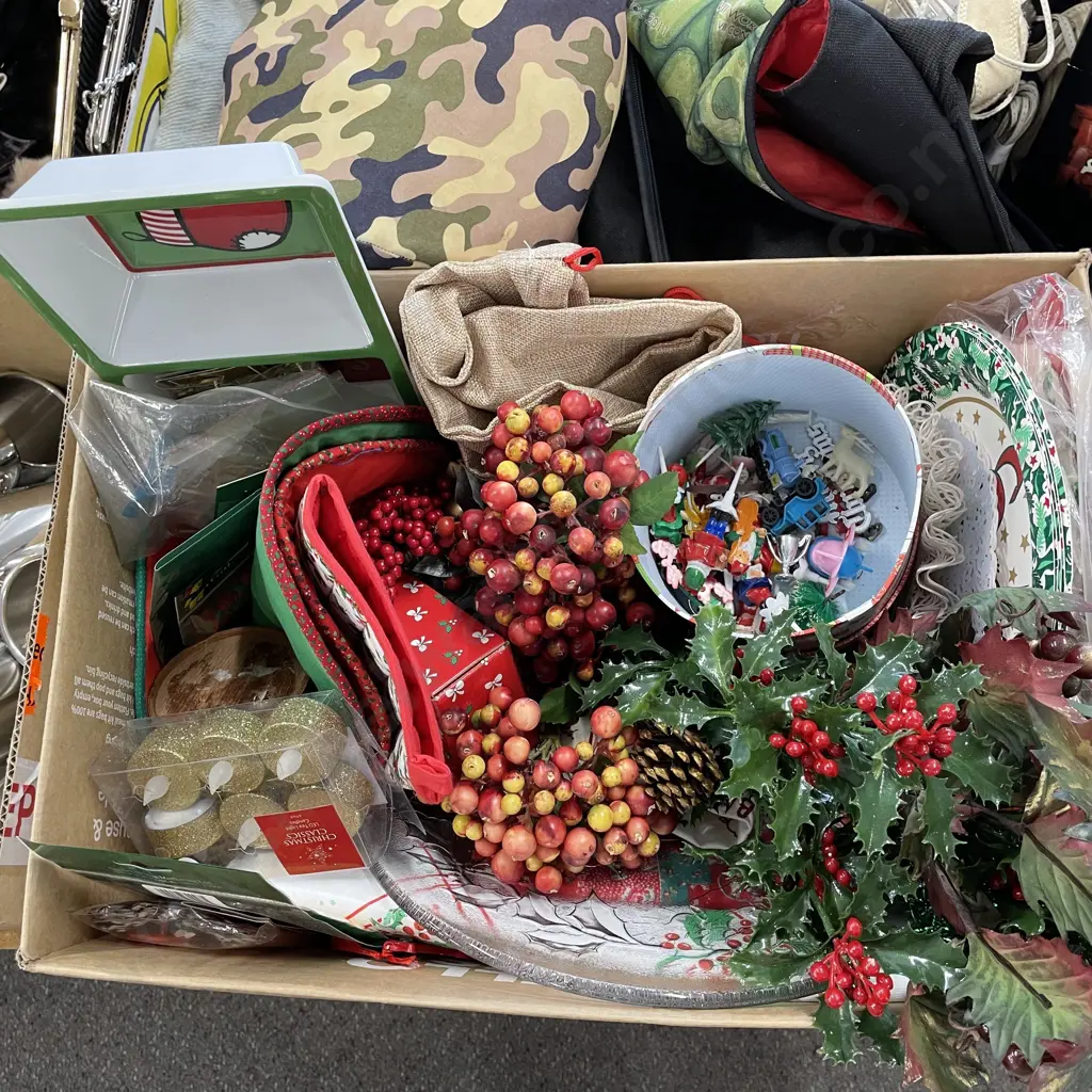 Box Lot Of Christmas Decorations Image 1++