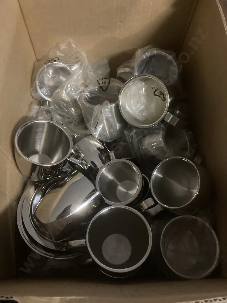 Selection Of Stainless Steel Cups And Saucers Image 1++