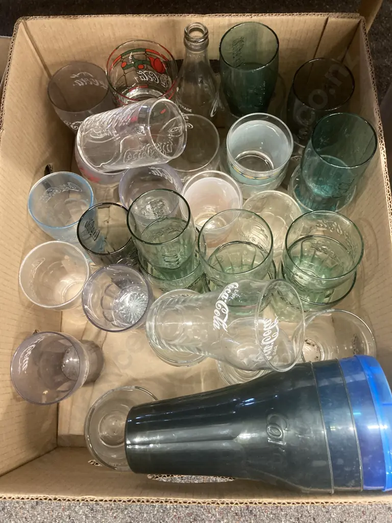 Selection Of Coca-Cola Glasses Box Lot Image 1++