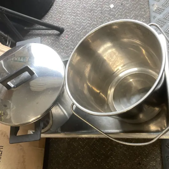 Ikea Stock Pot, Stainless Steel Bucket & Rectangular Dish