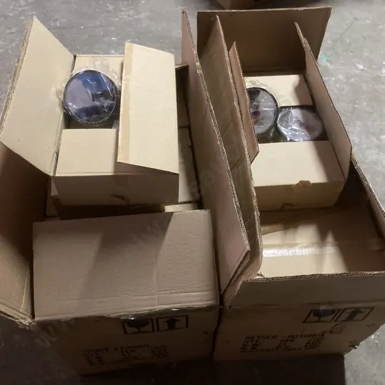 Lot of 324 New Printed Lidded Tins, 35 x 95mm, Assorted Geyser & Kayaking
