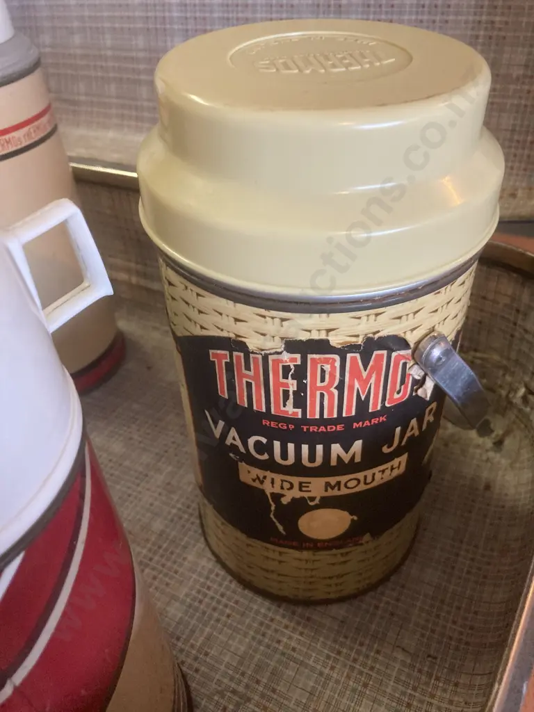 Flight Travel Case With Assorted Vintage Thermos Brand Thermoses Image 1++