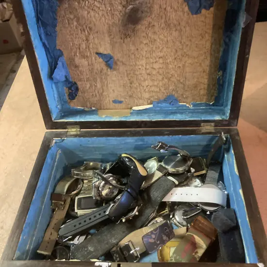 Vintage Storage Box With Selection Of Watches