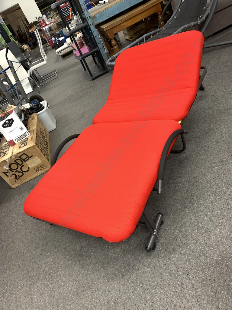 Folding Bed Red Single Near New L202cm, W92cm. (needs repair to weld) Image 1++