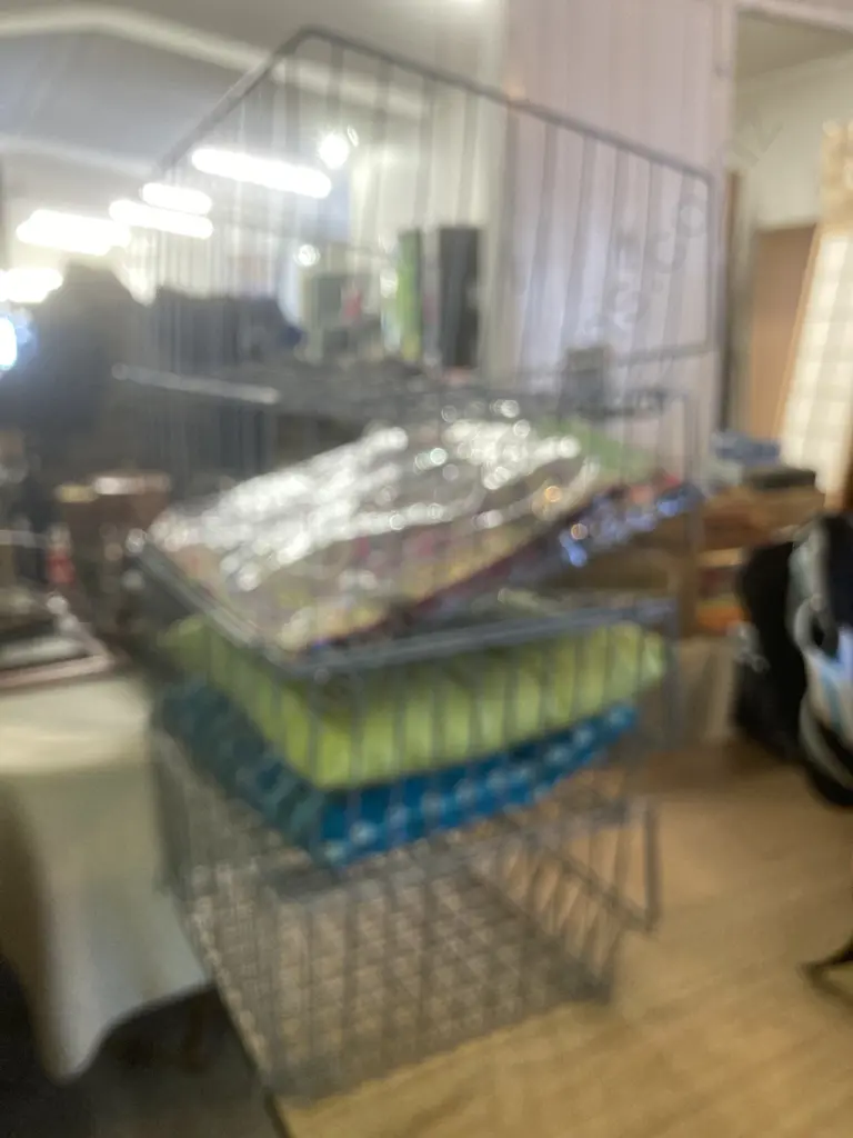 Storage Wire Baskets With New Print Bags And Cushions x3 Image 1++