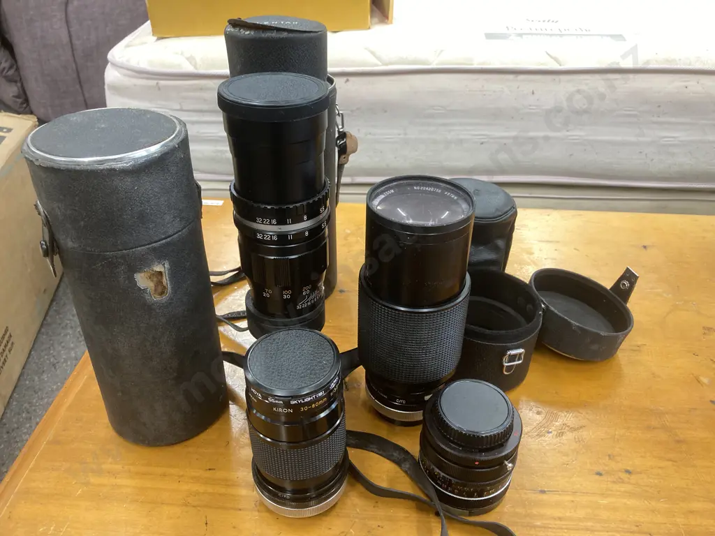 Vintage Camera Lenses x 4, Tele-Lentar 300mm 1:5.5 Camera Lense With Case Image 1++