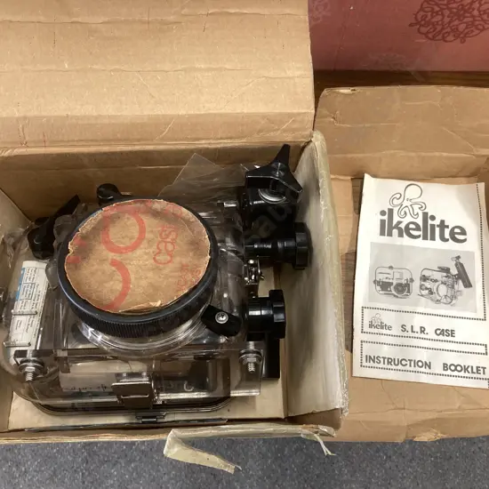 Ikelite Underwater SLR Waterproof Camera Housing Case Canon F-1 #5570 With Original Box & Instruction Booklet, USA