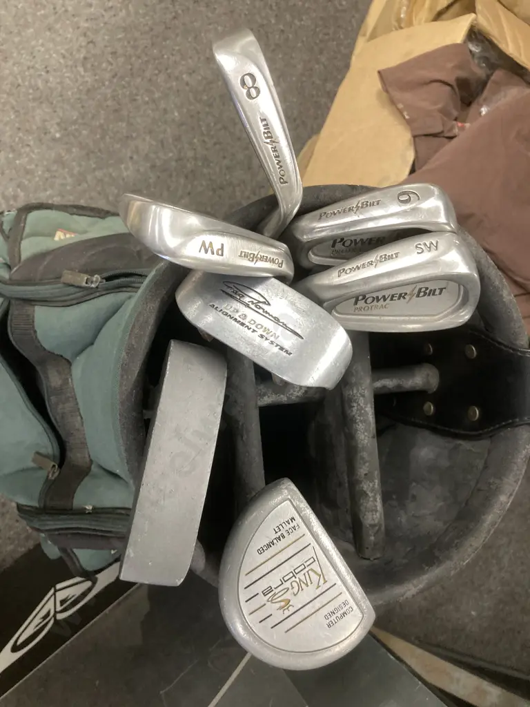 Assorted Golf Clubs In Brosnan 60LF Bag, Titleist, Power Bilt, King Cobra Etc Image 1++