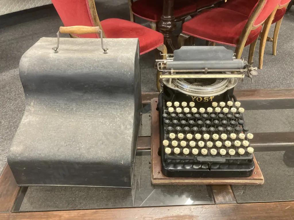 Rare Antique Vintage YOST Typewriter 'The New Yost' ca.1891, Yost Writing Machine Co. USA With Case Image 1++