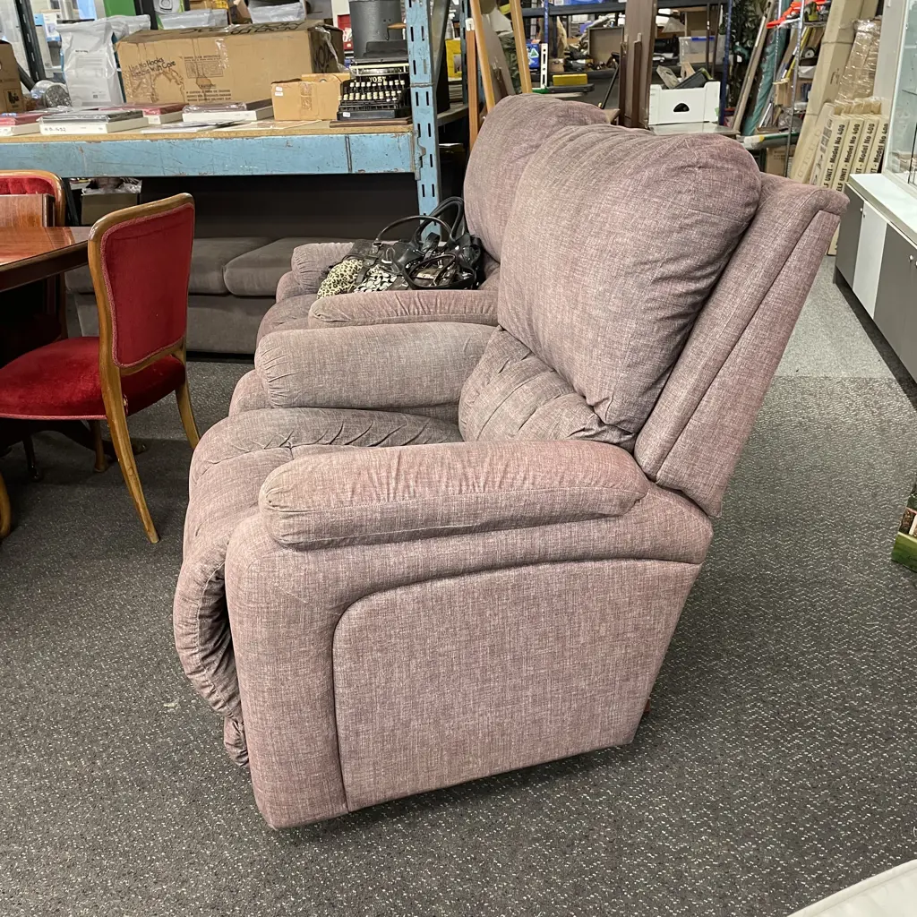 La-Z-Boy Chairs, Mushroom Tones, Pair of, W90cm Image 1++