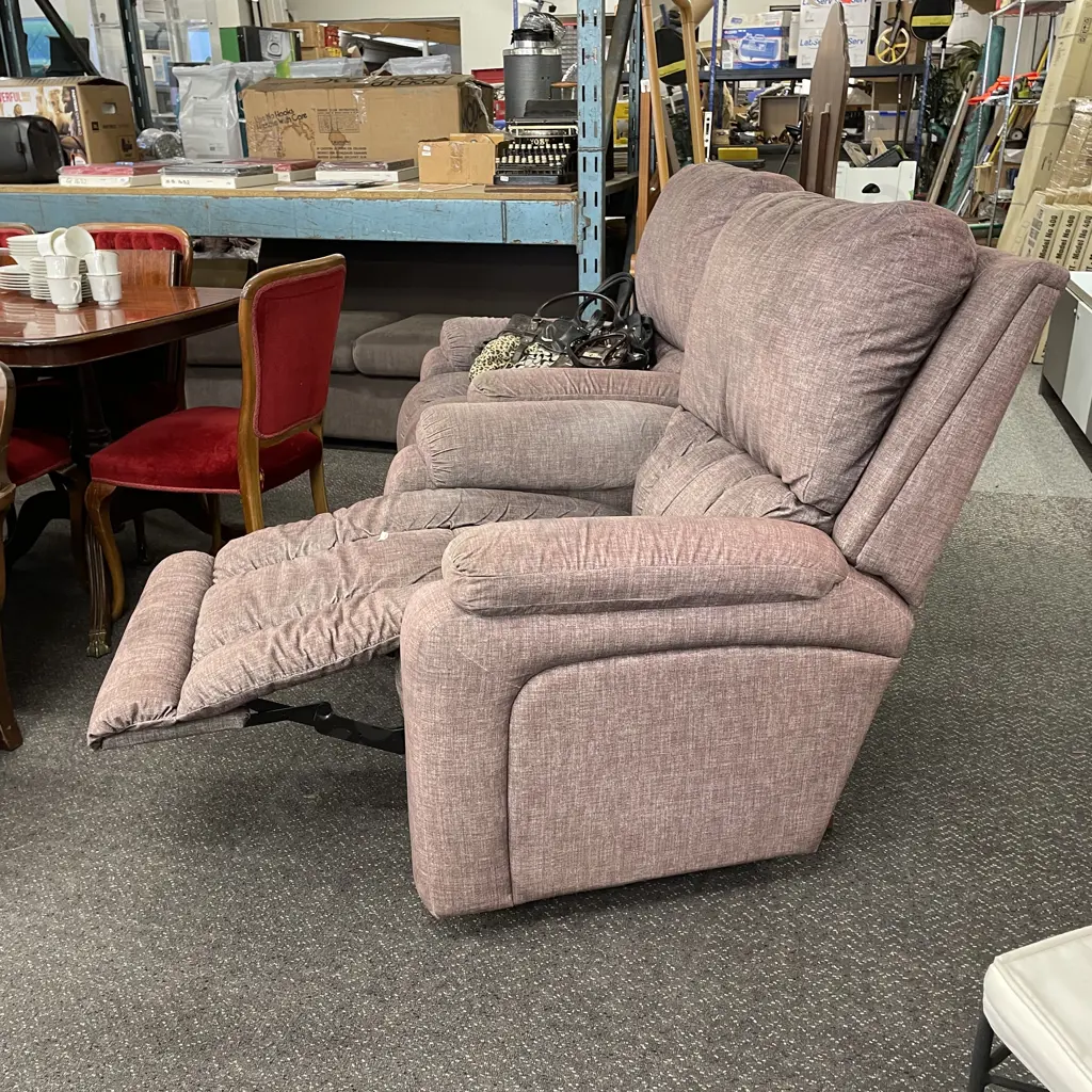 La-Z-Boy Chairs, Mushroom Tones, Pair of, W90cm Image 1++