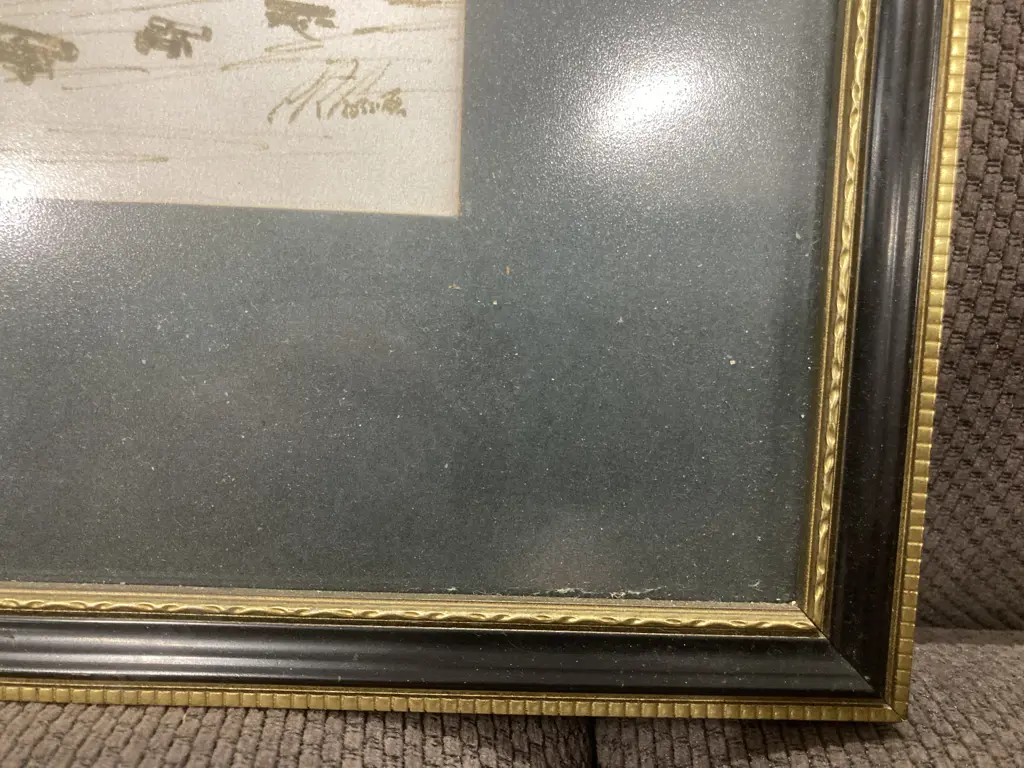 Original Framed Drawing By P Rossiter 'Ship" Image 1++