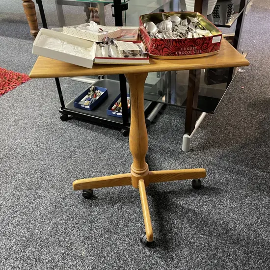 Solid Wood Tray Table Trolley on castors