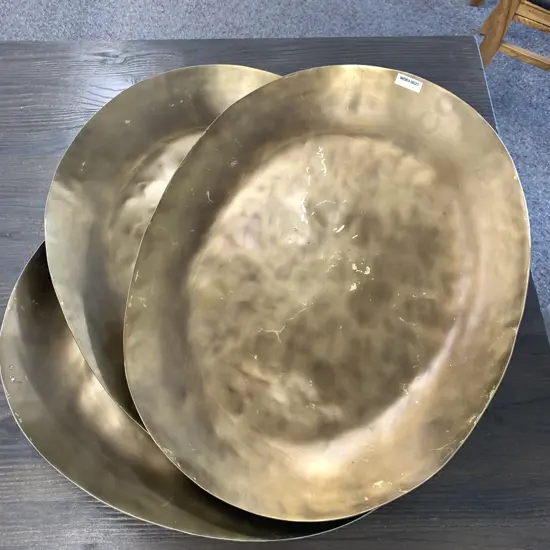 Le Forge Gold Coloured Oval Platters x3 L50cm.