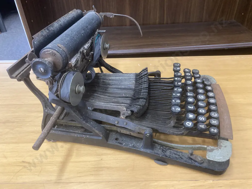  Antique The Daugherty Visible Typewriter, ca.1891 by The Daugherty Typewriter Company of Kittanning, Pennsylvania. Image 1++